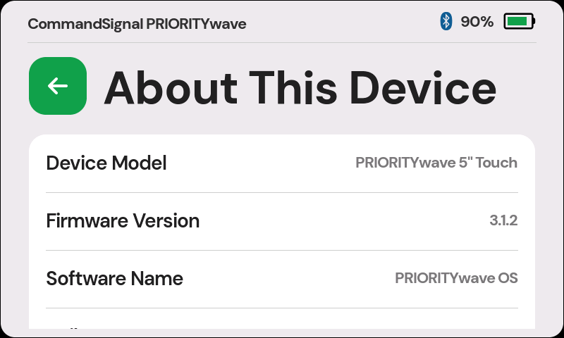 About This Device screen